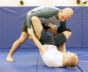 Open guard with standing opponent