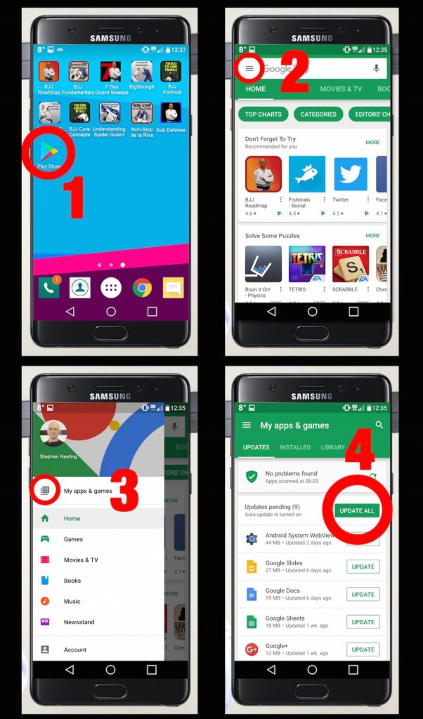 4 steps to update your BJJ apps on android