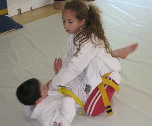 Kids training BJJ