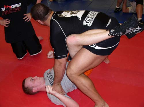 Donald Walter fighting the guard pass in submission grappling