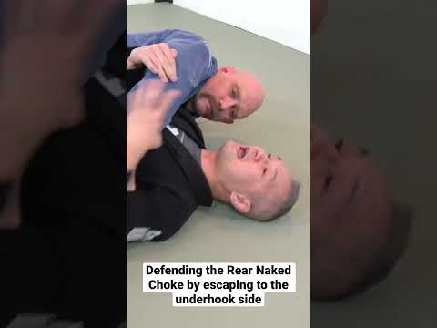 Defending the Rear Naked Choke by escaping to the underhook side