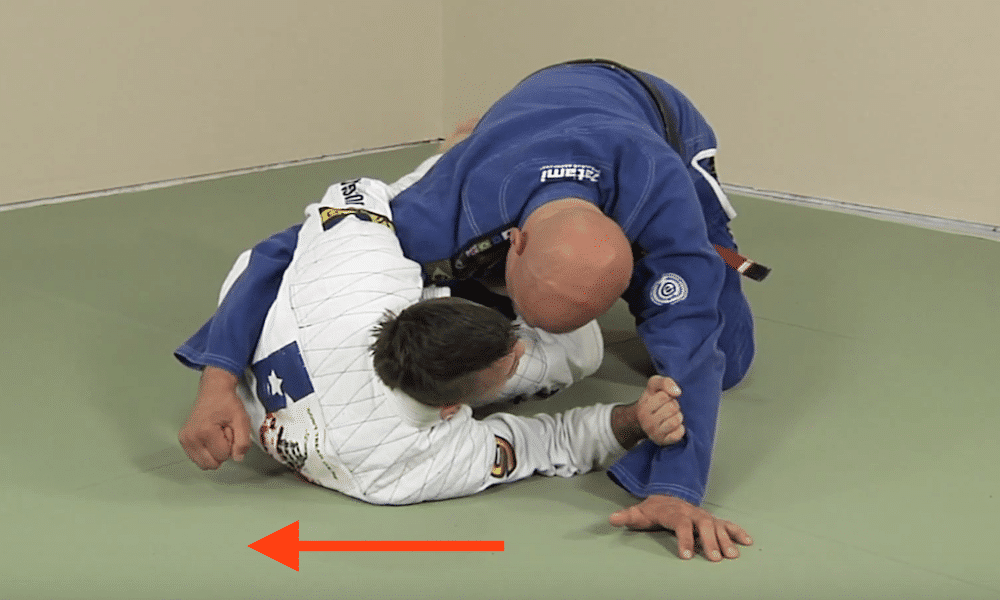half guard triangle choke - moving hips sideways