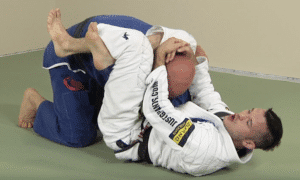 triangle choke from half guard. Legs in the correct position