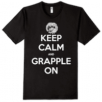 Keep calm and grapple on T shirt on Amazon