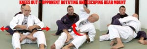 Loose legs allow opponent to rotate in the rear mount
