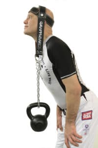Stephan Kesting with neck harness