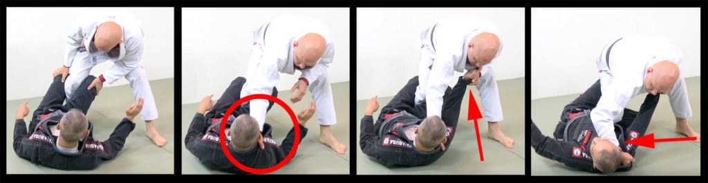 half guard pass with the sleeve and lapel grip