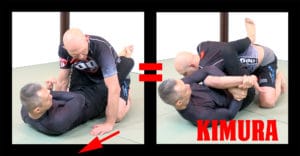 Kimura applied with hand pointing forward