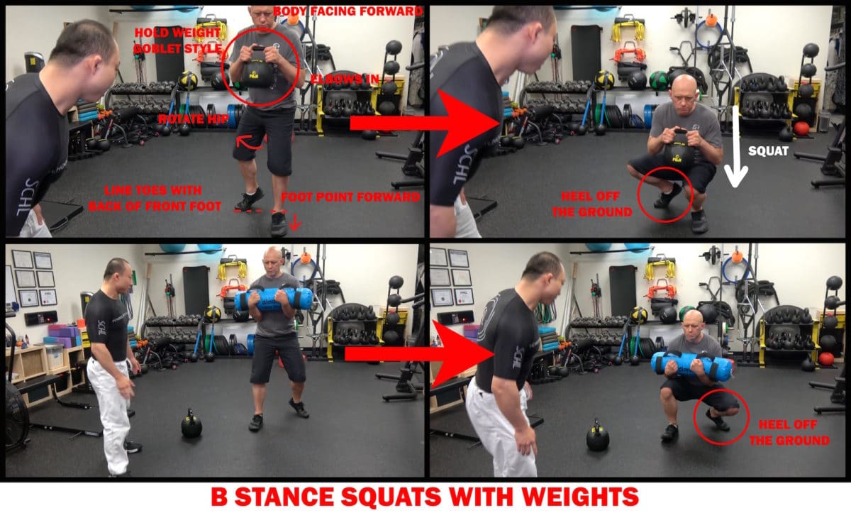 B Stance Squat for BJJ Strength Training