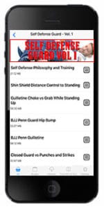 One of the video menus in the Self Defense Guard App Module