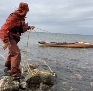 Lining a boat on the 1000 Mile Solo