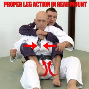 BJJ rear mount with hooks inside the legs