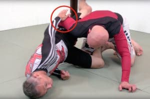 leg weave pass counter - control elbow with top hand