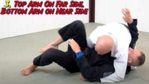 Side Control with top arm on far side, and bottom arm on the near side