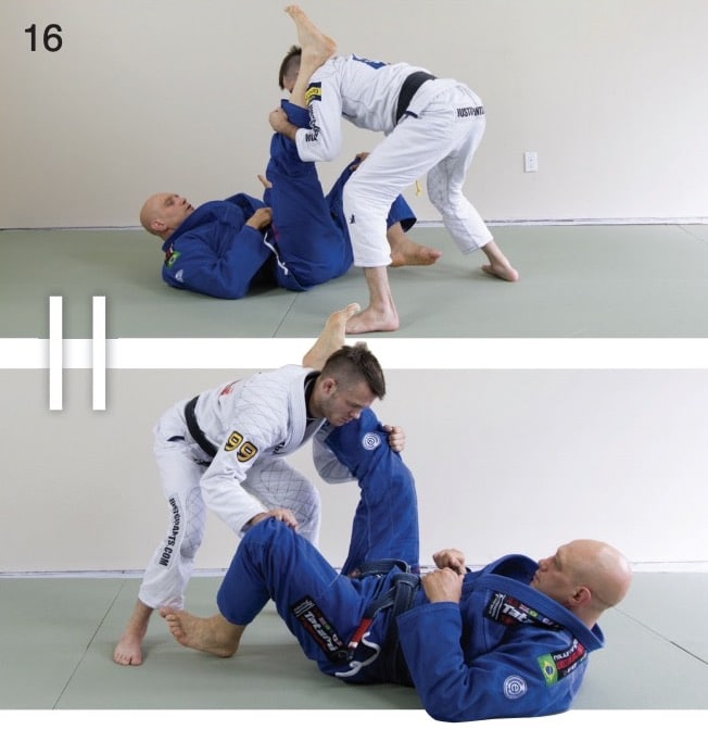 butterfly guard to x guard standup sweep step 16