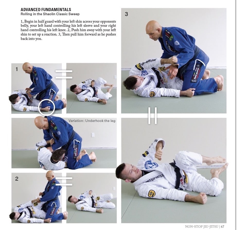 Page 67 of Nonstop Jiu-Jitsu, with an advanced application of the fundamental Backwards Shoulder Roll