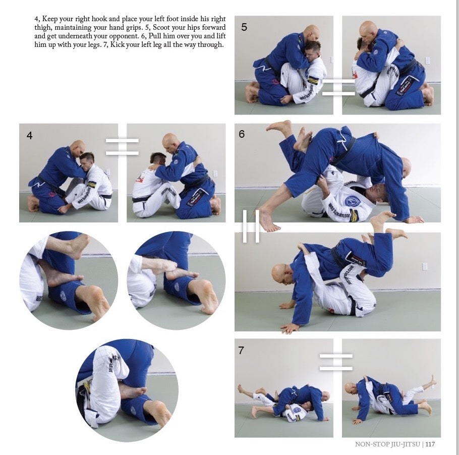 Page 117 of Nonstop Jiu-Jitsu, showing some of the initial stages of an X guard entry