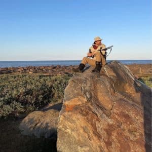 On polar bear lookout duty at the mouth of the Seal River