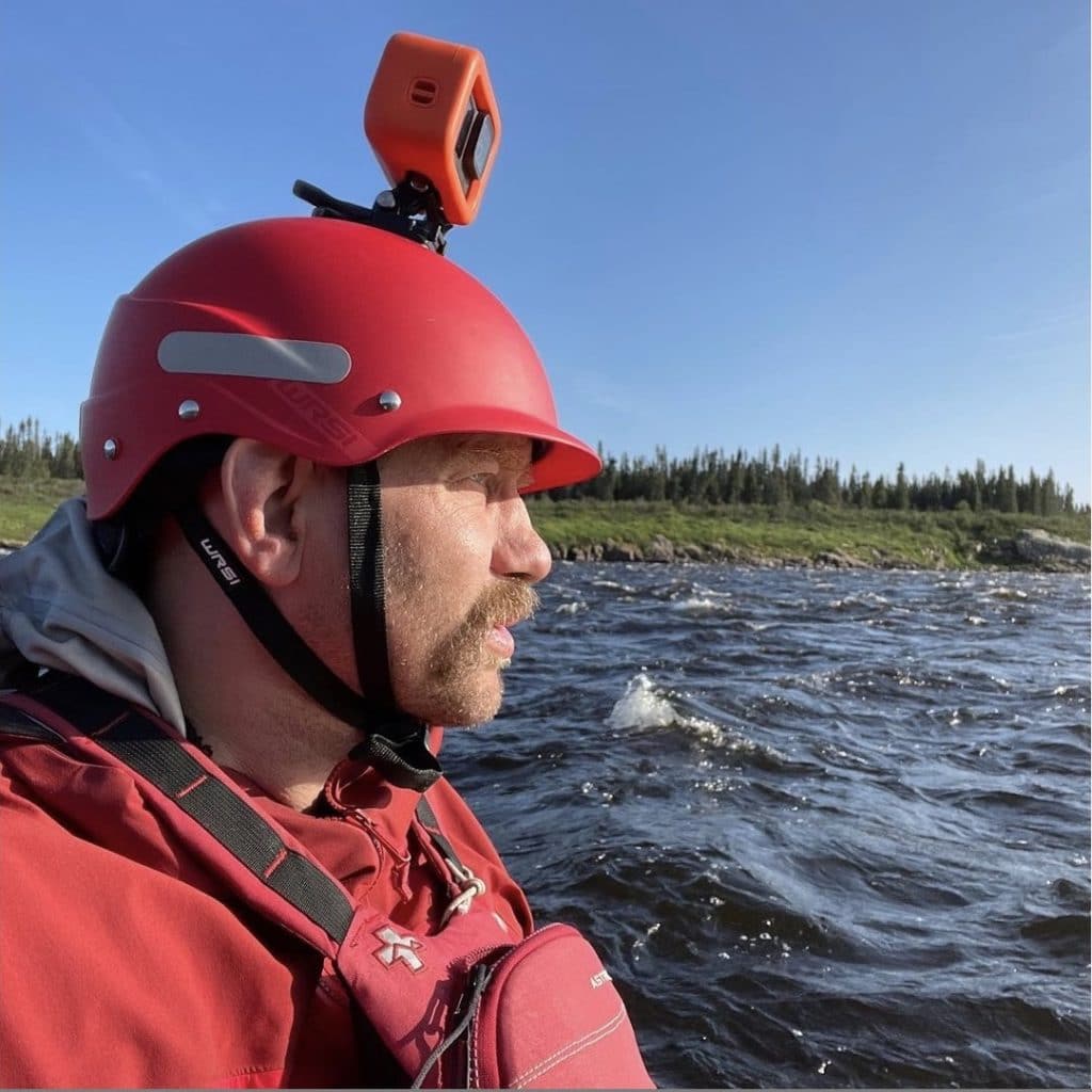 whitewater helmet on the Seal River