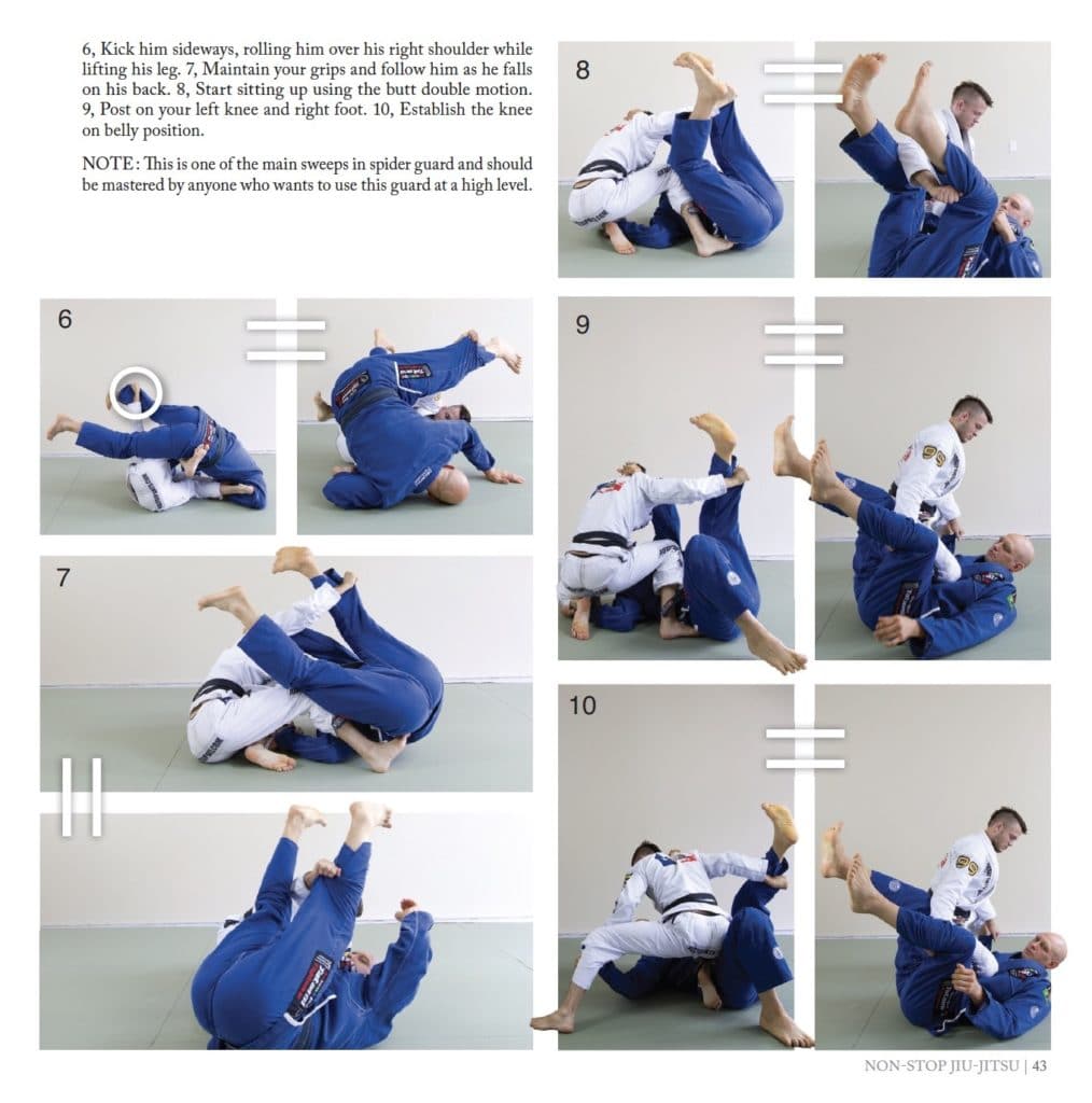Double Shin Sweep vs an Opponent Posting on One Foot, Page 43 of Nonstop Jiu-Jitsu