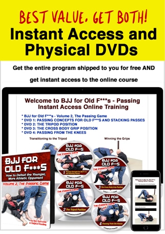 BJJ for Old F***s - Guard Passing - Instant Online Access AND 5 Physical DVDs with Free Shipping Worldwide