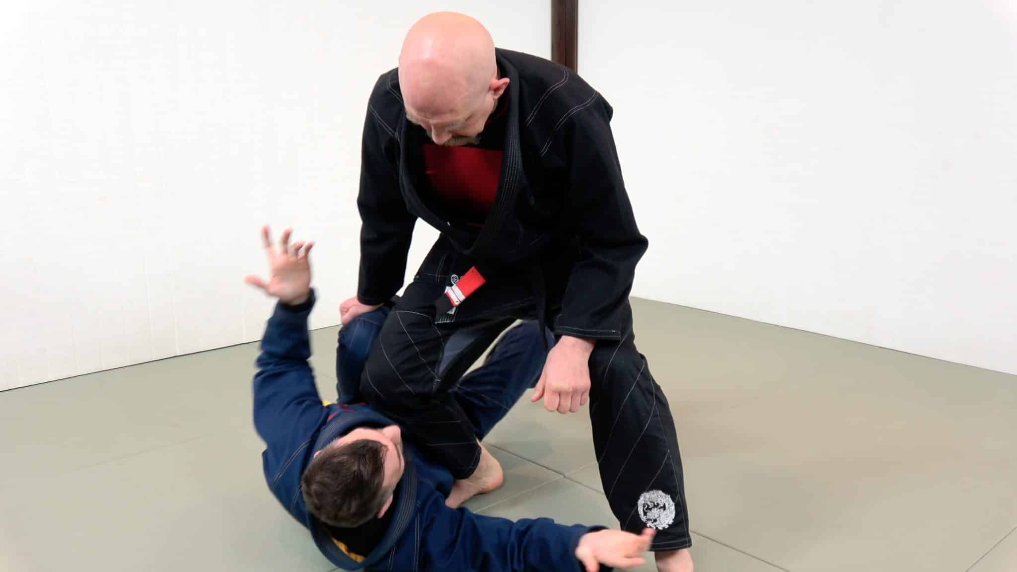 ...Allows space for the guard passer to get to knee mount