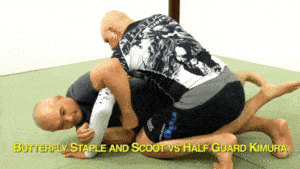 4 - Butterfly staple and scoot vs half guard Kimura